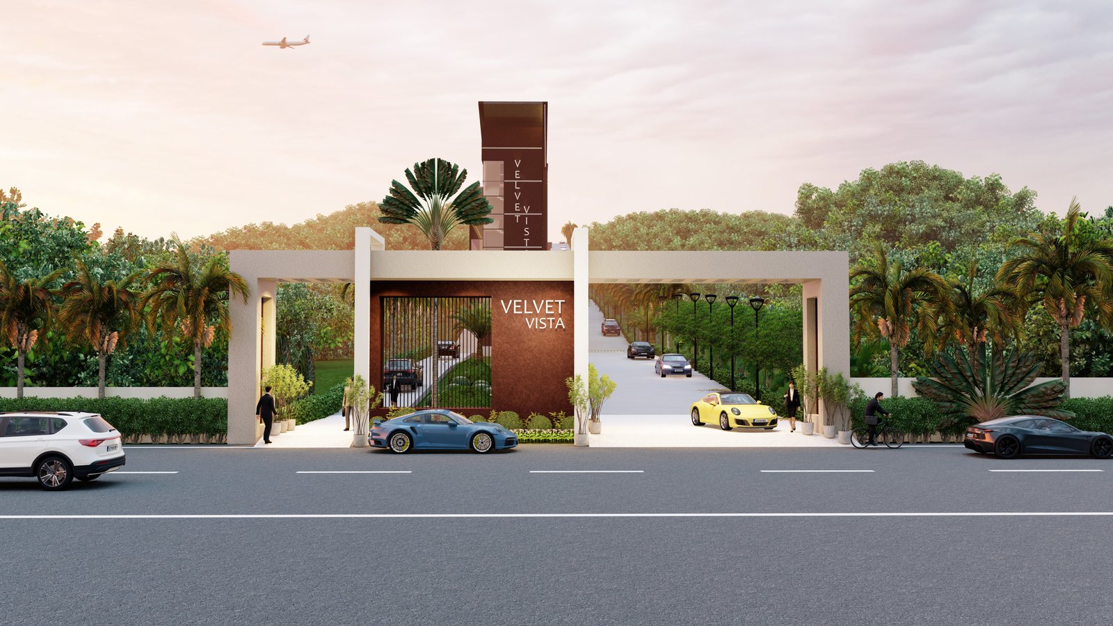 Water Wall and Landscape